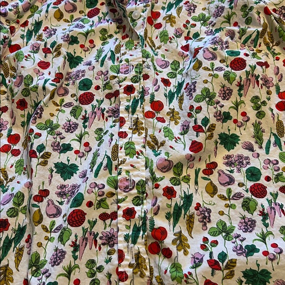 Boden Sienna Cotton shirt. 4R. Like new. Ivory, spring crop pattern. Whimsical - Picture 2 of 5